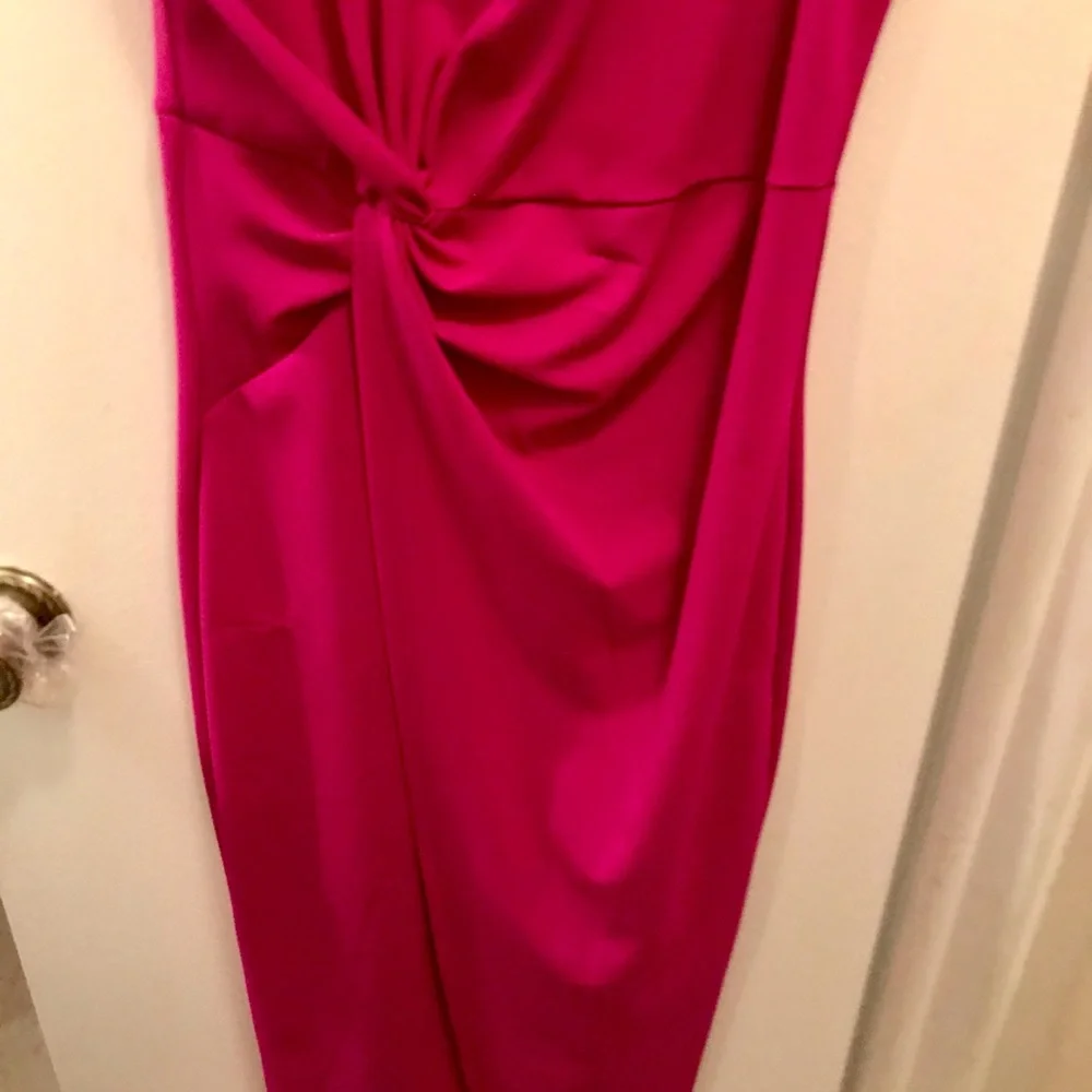 Siena Studio Vibrant Pink Knot Midi Dress - Picture 4 of 7